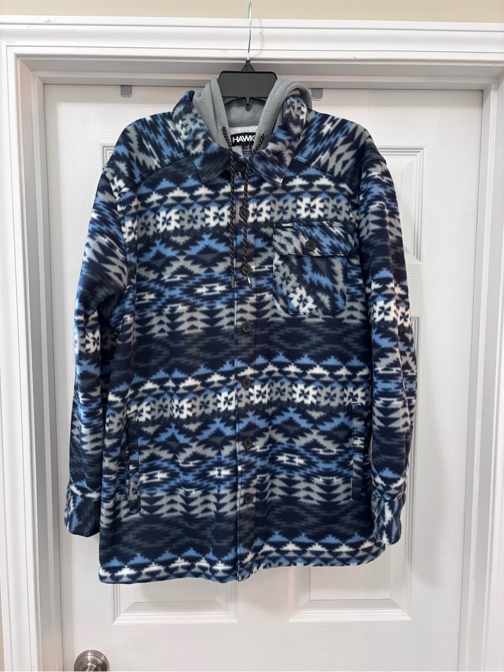 Tony Hawk Aztec Polar Fleece Shacket with Sherpa Lining